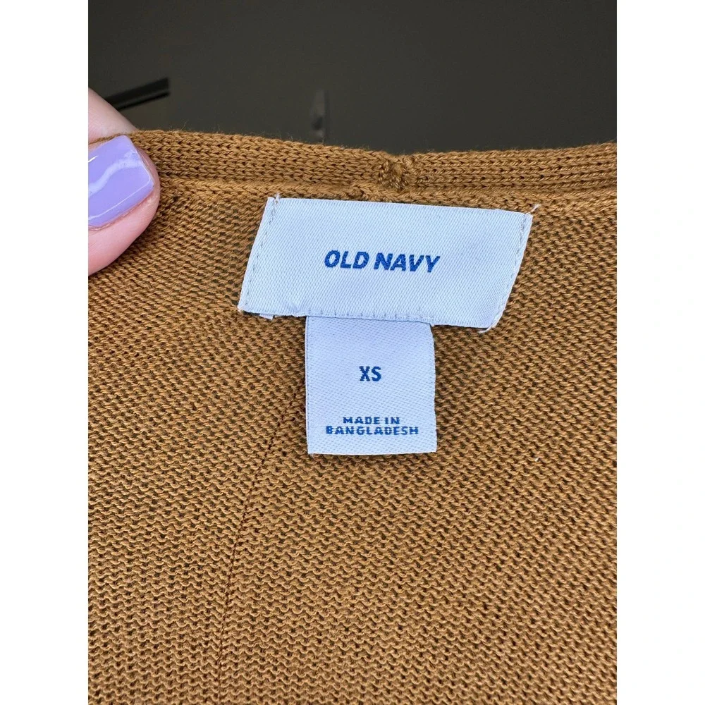 Old Navy Women's V Neck‎ Long Sleeve Sweater Knit Amber Brown Size XS